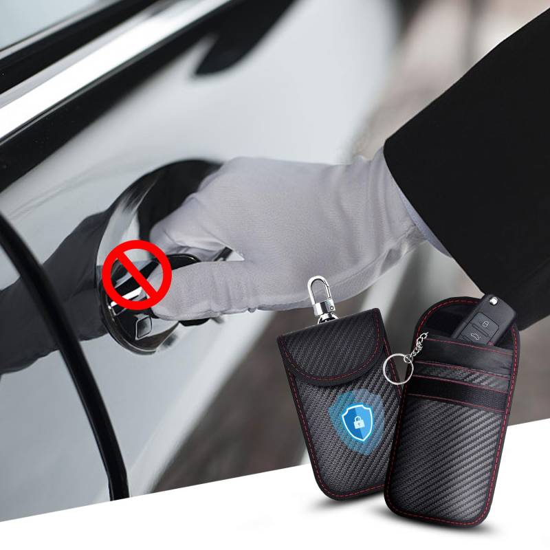 deemars 2PCS Faraday-Tasche Schlüsselschutz, Faraday-Tasche für Schlüsselanhänger, Auto Signal Blockierung, Autozubehör Anti-Hacking Case Blocker für die Autos Keyless Zündung Fahrzeuge Fob Fall von deemars