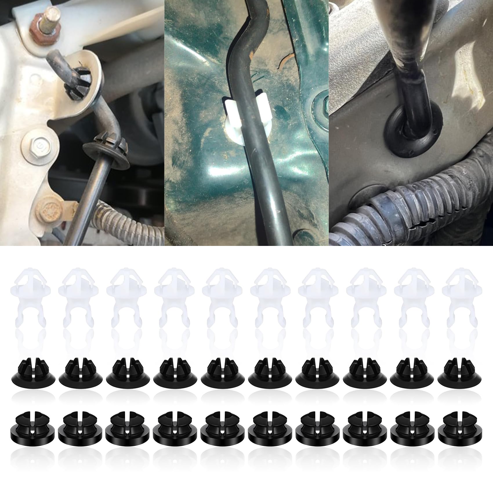 deemars 30PCS Motorhaubenstangenhalterung, Motorhaubenhalterung für Propellerstangen Kompatibel mit 91503-SS0-003, Autozubehör Motorhaube Auto Tülle Clips Fit für Honda Accord, Odyssey, Prelude von deemars