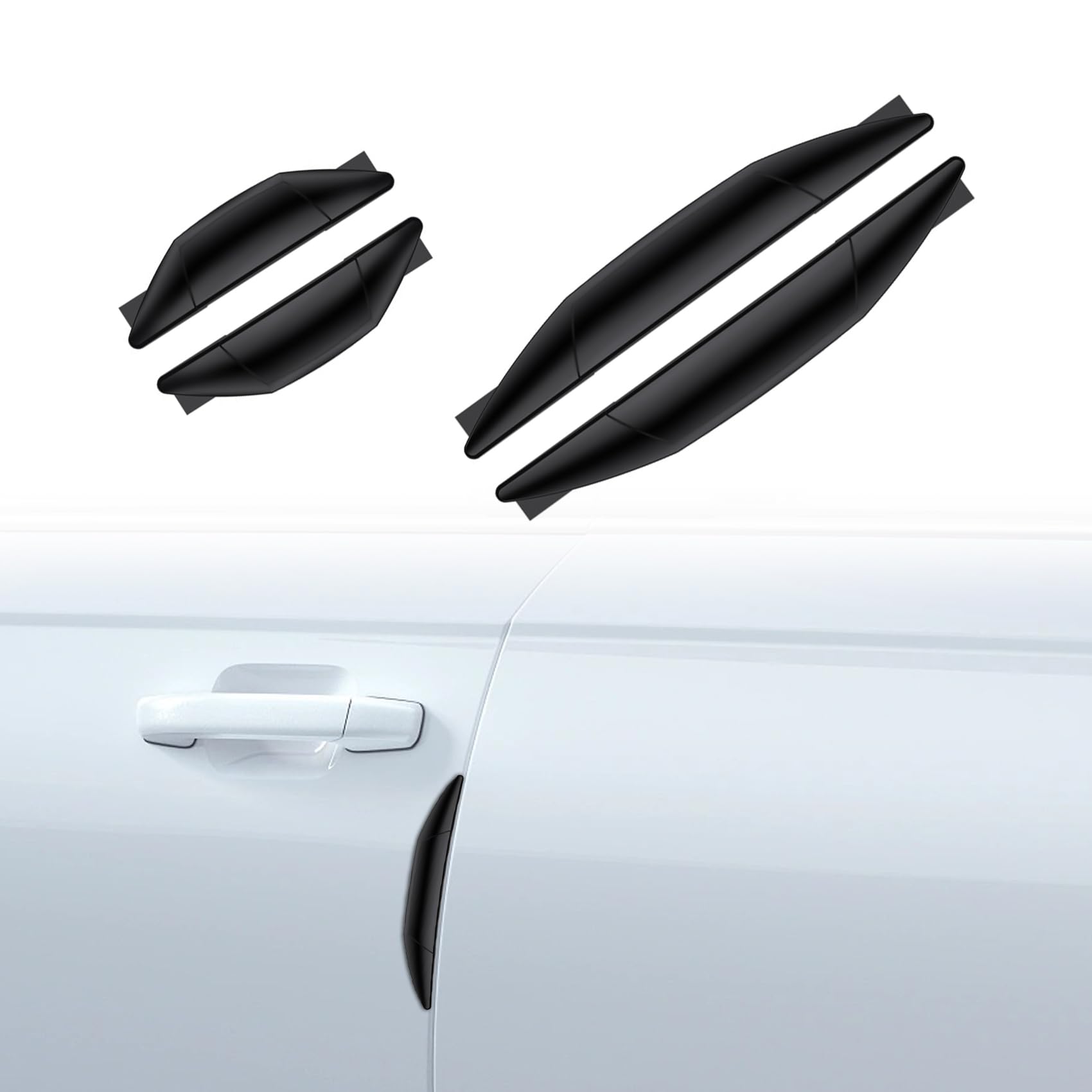 deemars 4PCS Auto-Tür-Stoßstangen-Streifen, Auto-Türschutzleisten, Car Side Door Edge Guards Protector, Selbstklebender Autotürschutz, Autozubehör Türschutzbügel Universal für Auto (Schwarz) von deemars