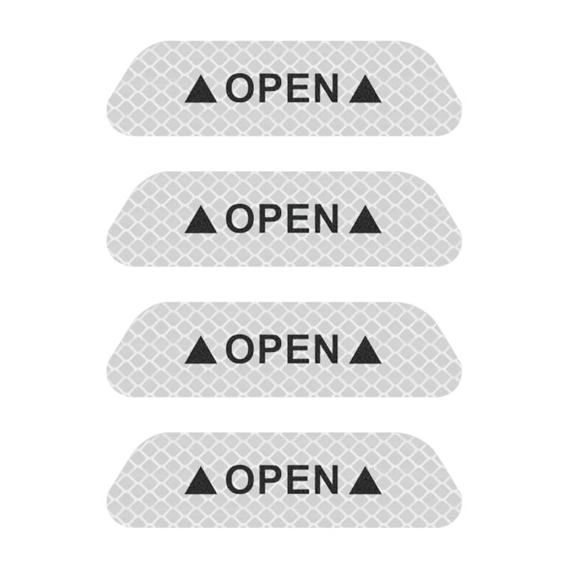 deemars 4PCS Auto Tür offen Warnung reflektierende Aufkleber, Nacht Sicherheit Aufkleber, Anti-Kollisions-Schutzstreifen Band, Fahrzeug Dekorative Aufkleber Zubehör Universal für LKW (Silberfarben) von deemars