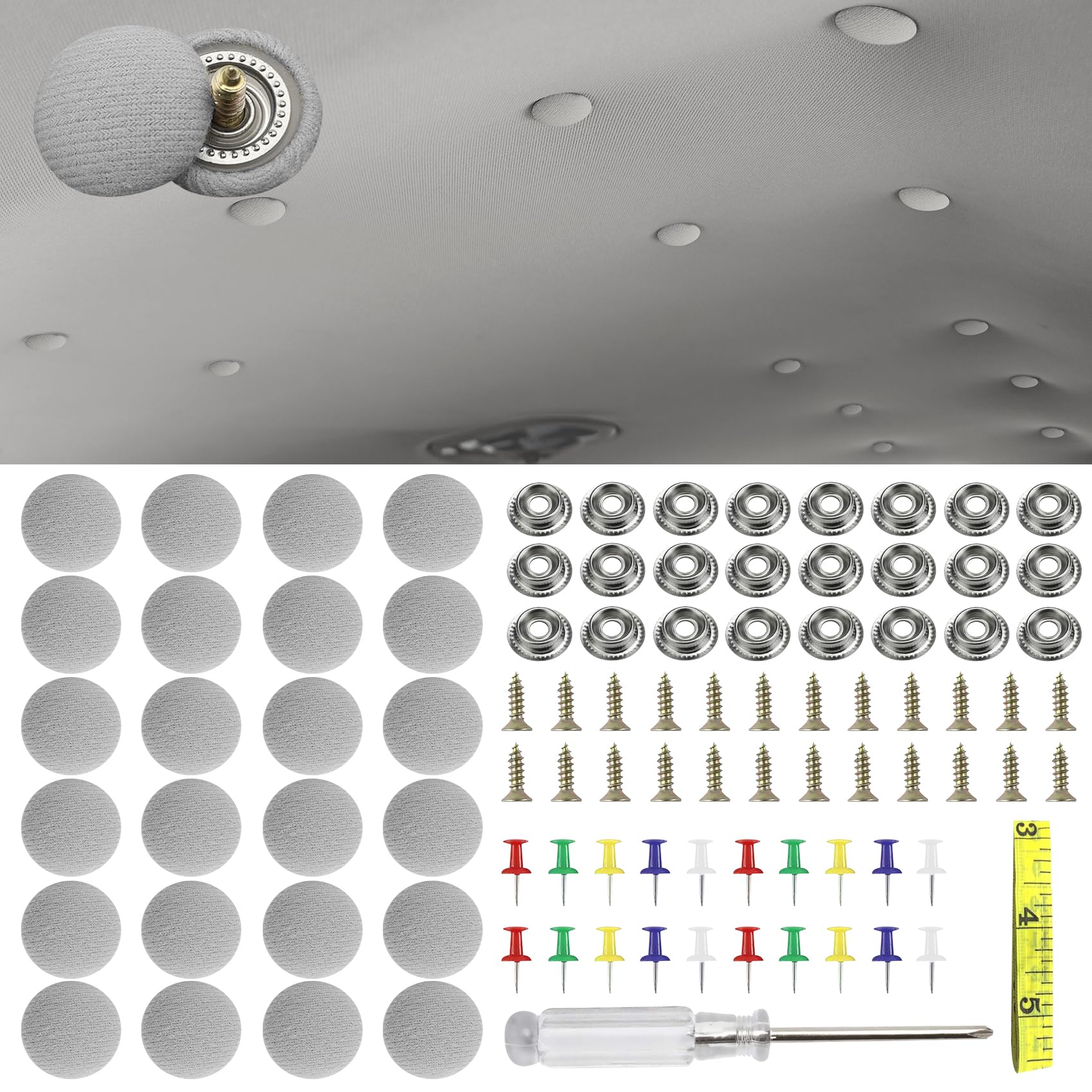 deemars 60PCS Stellten Einstürze in Autos Fest, General Motors Konstruktion Und Installation Von Instrumenten Zur Sicherung Von Zuknauf, Autoradios Werden in Autoradios über dem (Grauen, Flanellhemd) von deemars