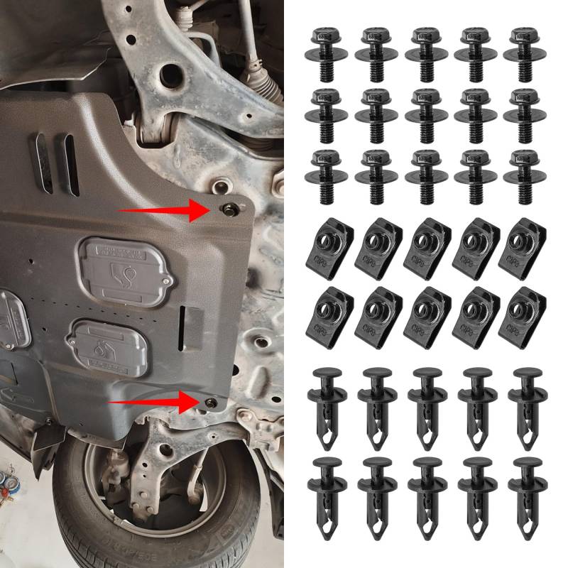 deemars 70PCS Stoßstange Klammern, Motor unter Abdeckung Spritzschutz Schutz Körper Schrauben, Autoersatzteile Halteklammern Nietenklammern für Infiniti G35 G37 FX35 FX45, Nissan 370Z 350Z (35PCS) von deemars