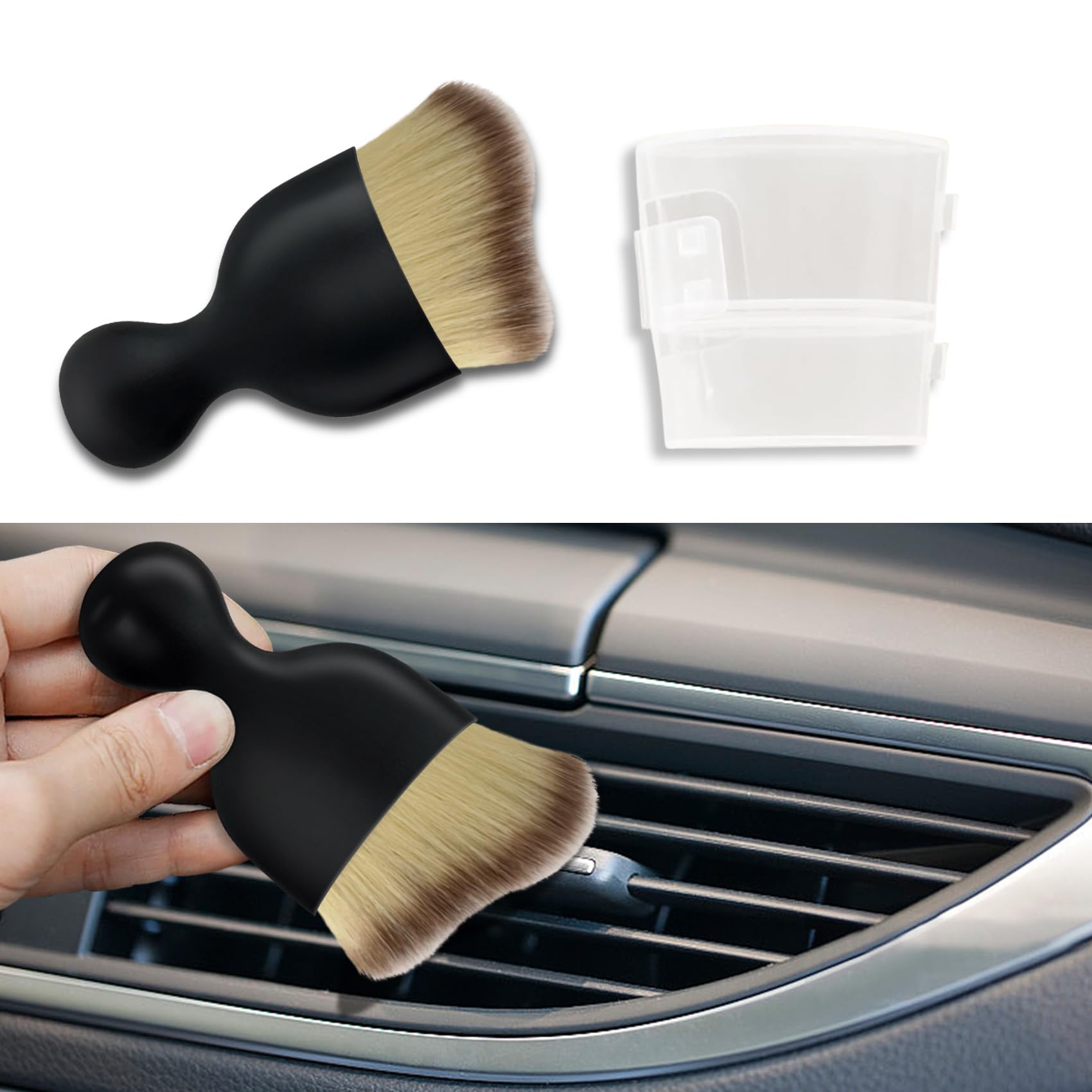 deemars Auto-Innenraum-Reinigungsbürste, Auto Reinigungsbürste, Weiche Borsten Auto Detailing Pinsel, Universal Auto Detail Pinsel Auto Dash Duster Pinsel für Armaturenbrett (DREI Farben) von deemars