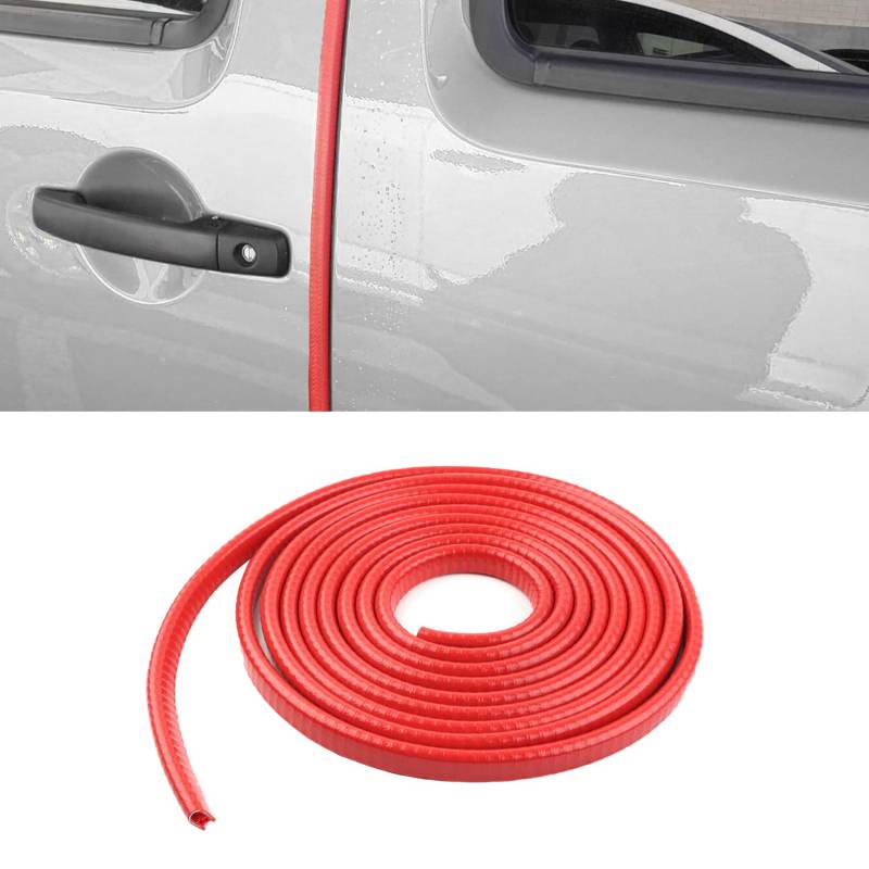 deemars Auto-Türkantenschutz, Auto-Tür-Schutz, Kein Kleber Auto Tür Eingang Guard Schutzstreifen, Car Exterior Accessories 16.4FT U Form Edge Trim Rubber Seal Protector Fit für die Autos (Rot) von deemars