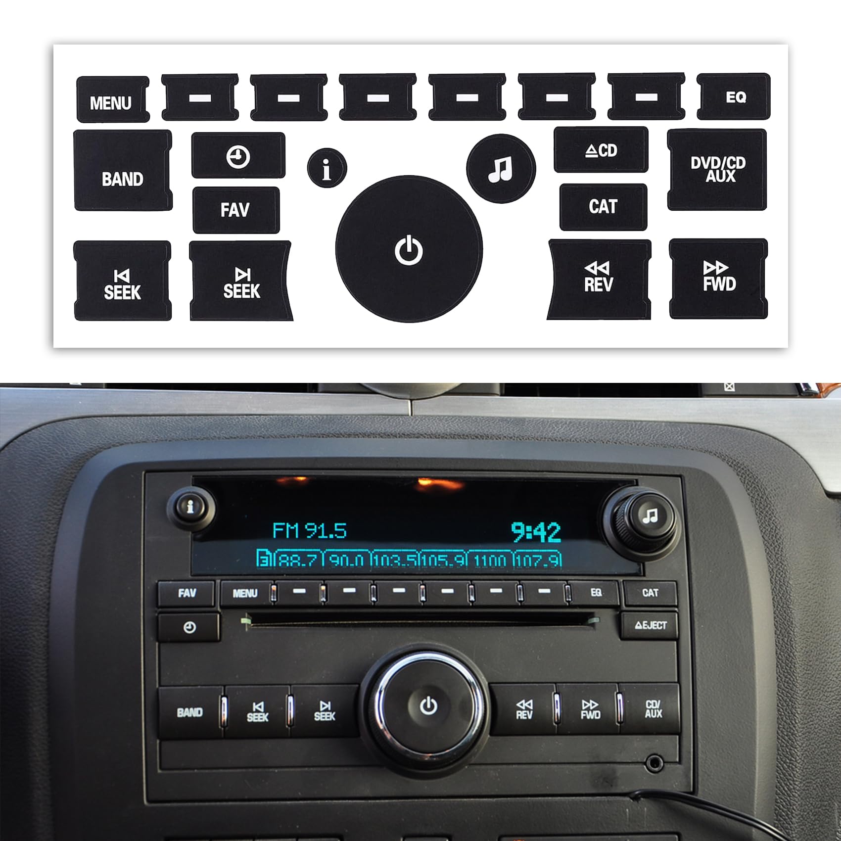 deemars Reparatur-Set für Wechselstrom-Dashboard-Tasten, Reparatur für beschädigte A/C-Steuertasten, Ersatz für Fahrzeuge, Autozubehör (21 Tasten) von deemars