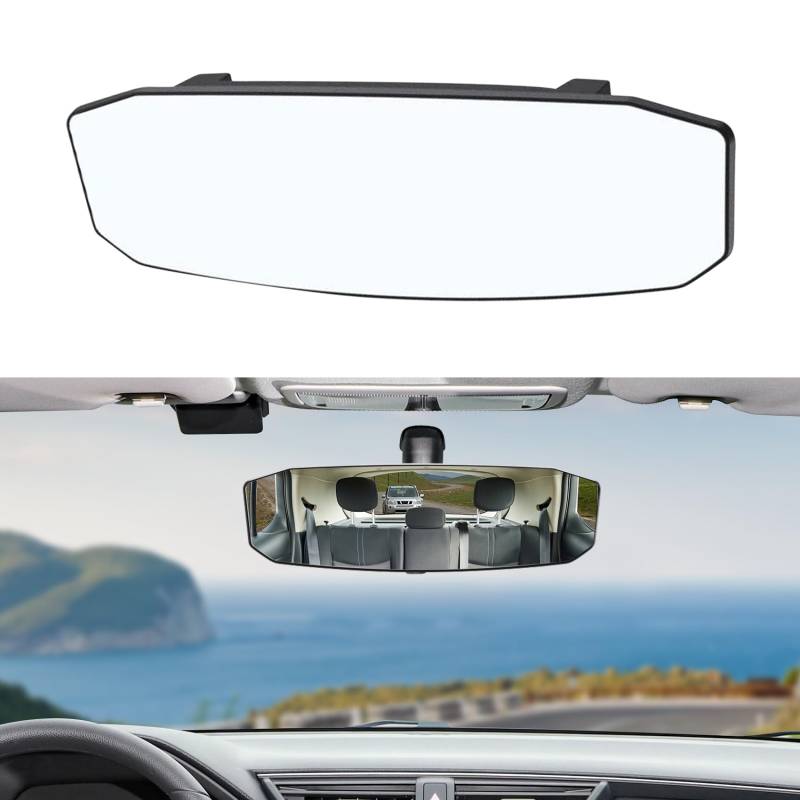 deemars Rückspiegel, Auto Innenrückspiegel, 12-Zoll-Panoramaspiegel für die Rückansicht, Clip-on Wide Angle Convex Rear View Mirror, um den toten Winkel effektiv zu reduzieren für Autos (Clip) von deemars