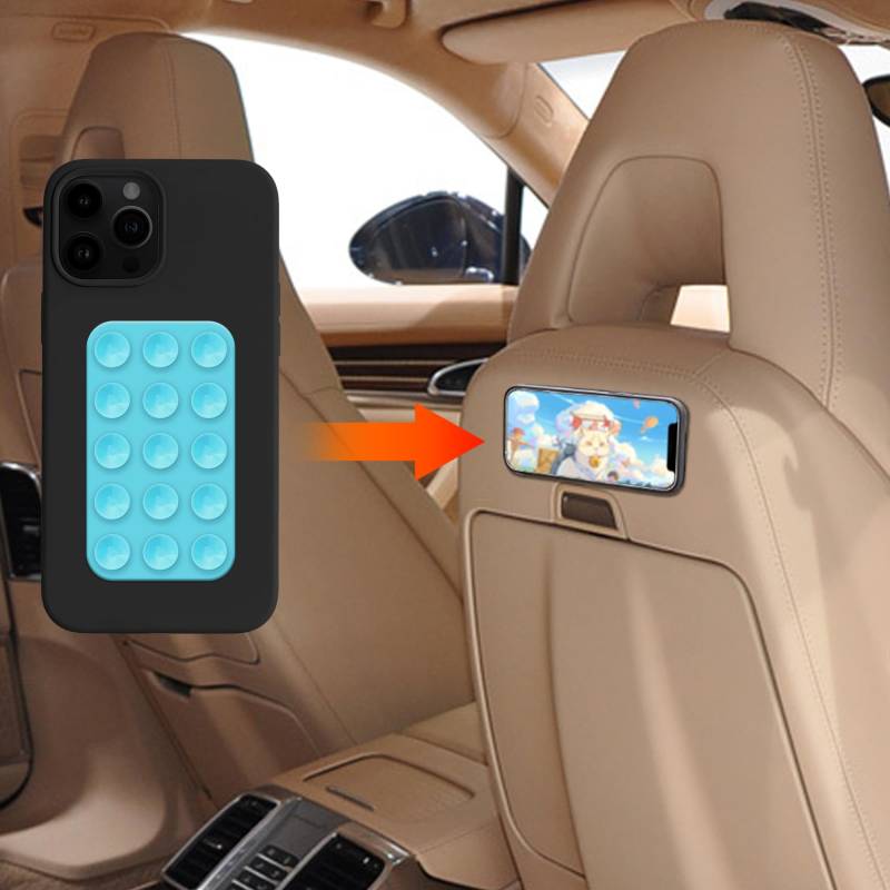 deemars Silikon-Saugnapf-Telefonhalterung Klebehalterung, Doppelseitige Saugnapf-Telefonhalterung, Anti-Rutsch Hands-Free Phone Sticky Holder Universal für Autos Windowns Sitze (Seeblau) von deemars