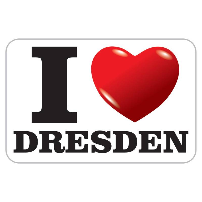 deformaze Sticker I Love Dresden Aufkleber Ich Liebe Dresden mit Herz 7,5 x 11,5 cm Selbstklebend KFZ Auto Scheibe Boot UV Wetterfest für außen und innen von deformaze