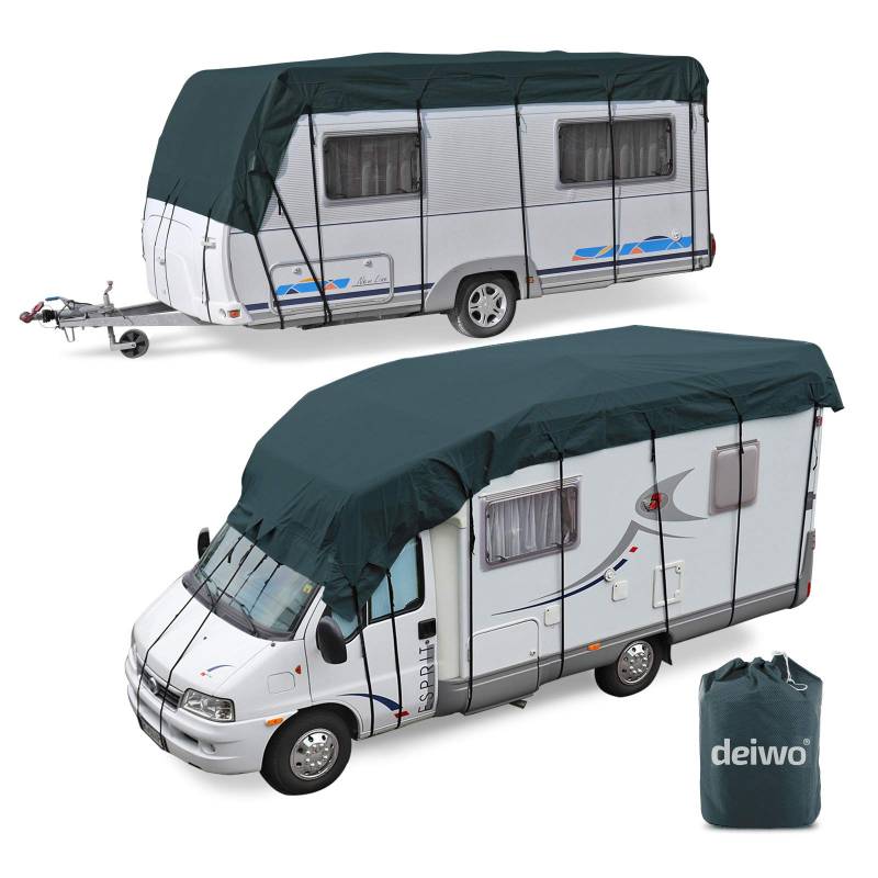 Wohnwagen & Wohnmobil Schutzdach | 10 x 3 m | vierlagig | wintertauglich | Midnight Olive von deiwo