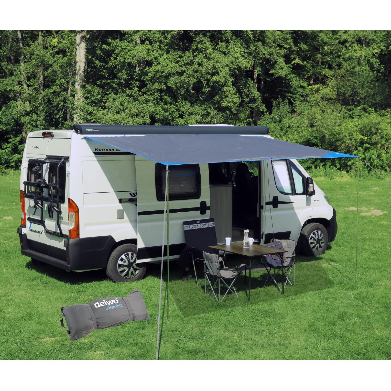 deiwo Sonnensegel für Wohnmobil Wohnwagen Bus, 3,50x2,4m, Wassersäule 2000mm von deiwo