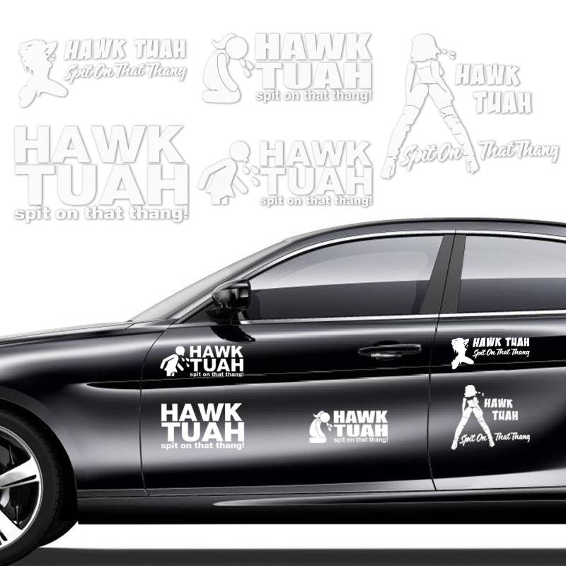 dellyy Hawk Tuah Aufkleber, Hawk Tuah Aufkleber Auto, Hawk Tuah Sticker, Hawk Tuah Spit On That Thang Sticker, Auto Aufkleber Lustige, Wasserfester Vinyl-Aufkleber, 5 Stück von dellyy