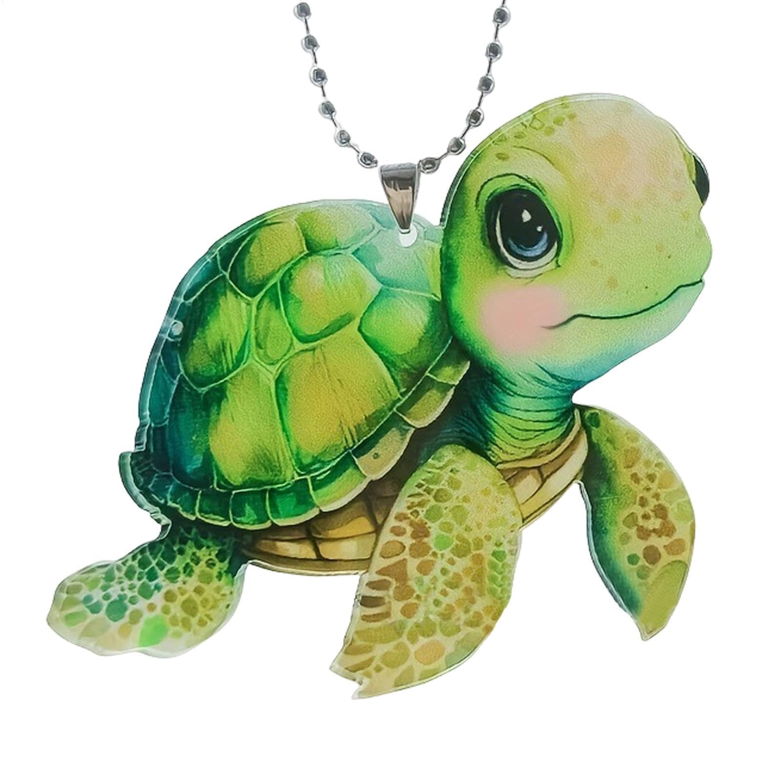 demaxiyad Nute Rückfahrdekoration, Rückspiegelverzierung - Nette Cartoon Seaturtle Figur Ornament - Automatisch Rückspiegeldekoration, realistischer Acryl -Autoanhänger für Haus von demaxiyad