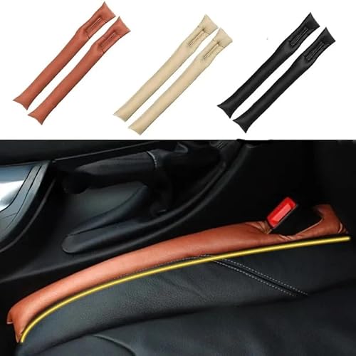 2 Stück Autositz Lückenfüller für Mini One/Cooper/Cooper S/John Cooper Works (JCW) Hatch 2001-2006, Sitzlückenfüller Fürs Auto Ritzenfüller Auto Lückenkissen Auto Autositz Gap Stopper,Brown von dengshao