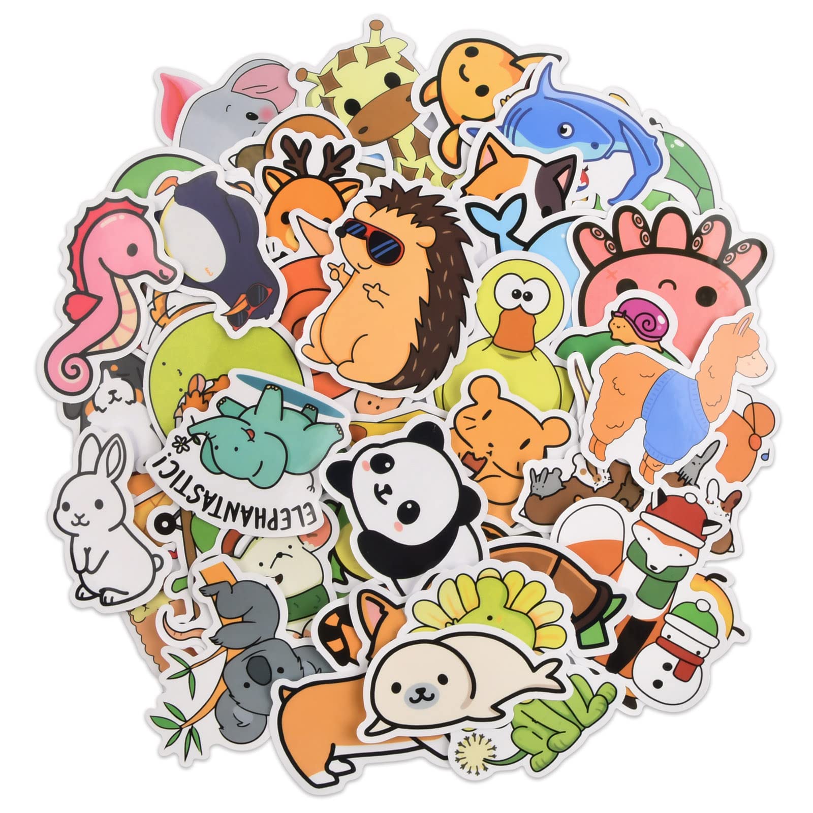 50 Stück Sticker Kinder Aufkleber Sticker Set Laptop Sticker Auto Aufkleber Scrapbooking Sticker Laptop Aufkleber (Tiermotiv) von dentedeleao