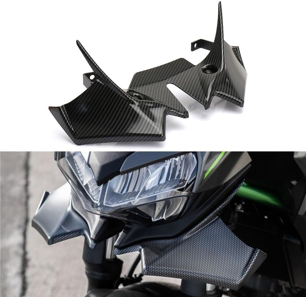 Frontspoiler Air Dam für Kawasaki Z650 (2021–2024) – Motorrad-Kinnverkleidungsspoiler-Flügelflügel, verbesserter Abtrieb und Stabilität – Schwarz, Kohlefaser, Weiß, Grün (Kohlefaser) von derphy