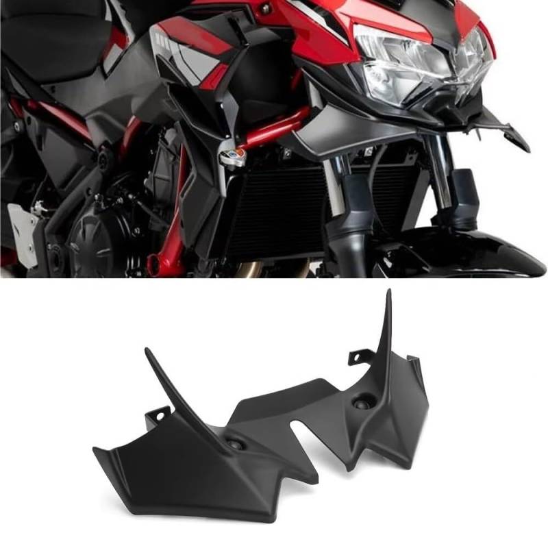 Frontspoiler Air Dam für Kawasaki Z650 (2021–2024) – Motorrad-Kinnverkleidungsspoiler-Flügelflügel, verbesserter Abtrieb und Stabilität – Schwarz, Kohlefaser, Weiß, Grün (schwarz) von derphy