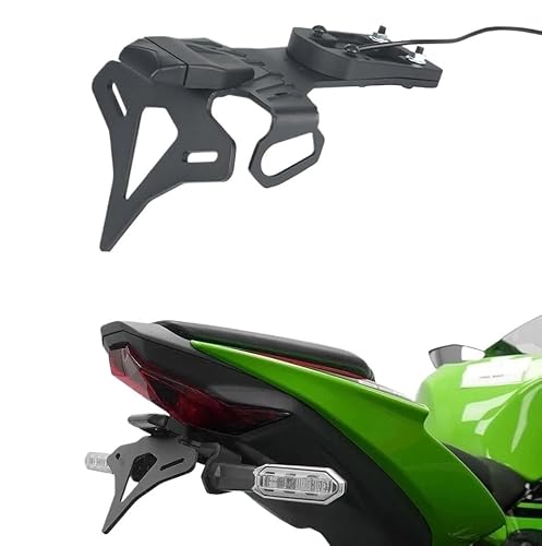 Motorradzubehör Kennzeichenhalter-Halterung Heckfender-Eliminator-Kit Schwarzer Aluminium-Kennzeichenhalter Tail Tidy Passend for Kawasaki Ninja ZX-6R ZX6R ZX 6R 2024 von derphy