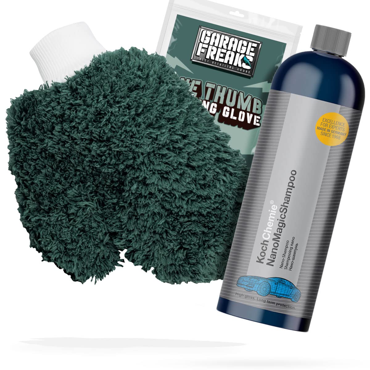 detailmate Autowäsche Bundle - Autoshampoo Koch Chemie NanoMagic Shampoo 0,75L + Garage Freaks One Thumb Washing Glove - Autopflege Set mit Waschhandschuh und Auto Shampoo von detailmate