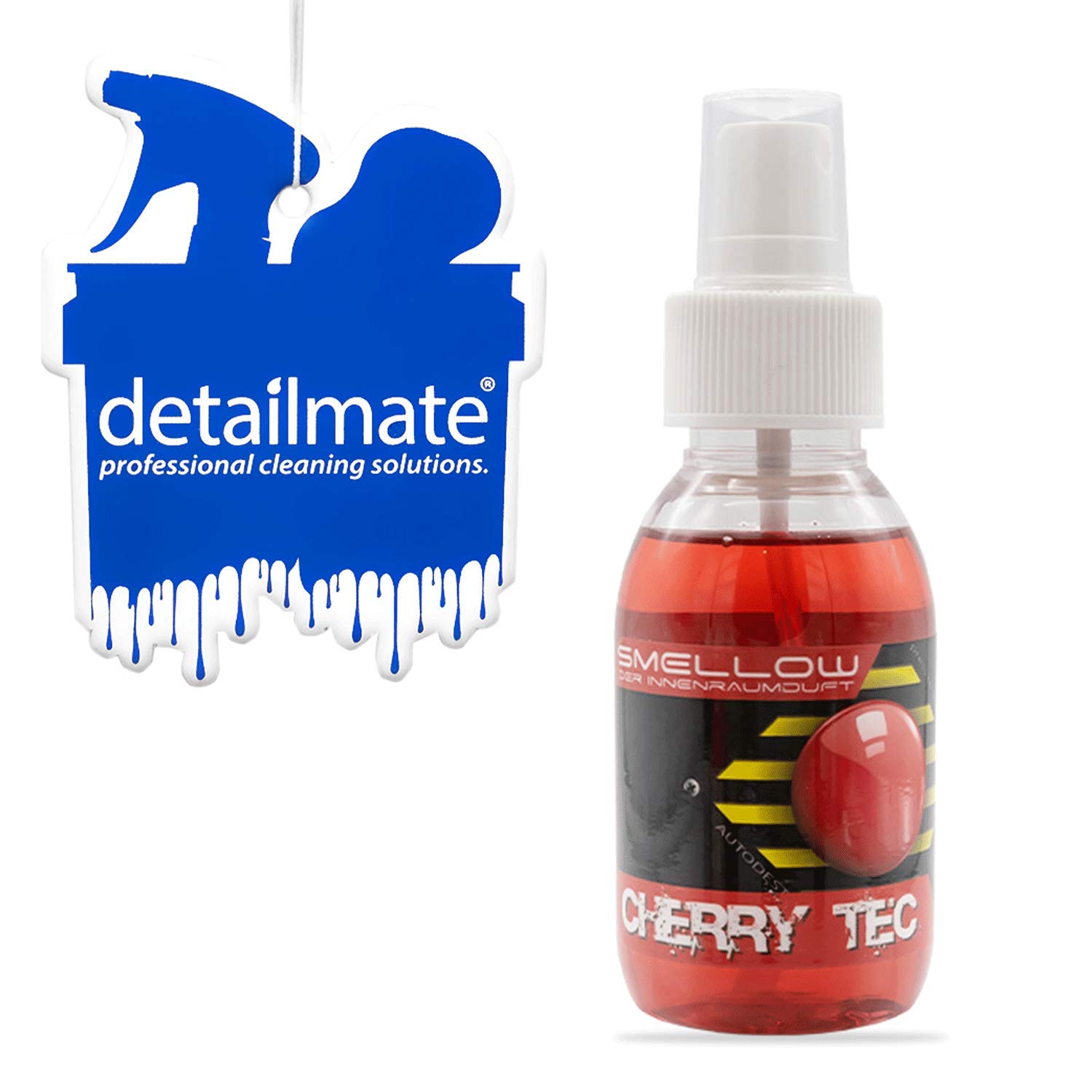 detailmate Duftanhänger geruchslos zum Besprühen + Liquid Elements Smellow - Der Innenraumduft für Dein Fahrzeug - Innenraumduft/Lufterfrischer 100ml - (Cherrytec) von detailmate