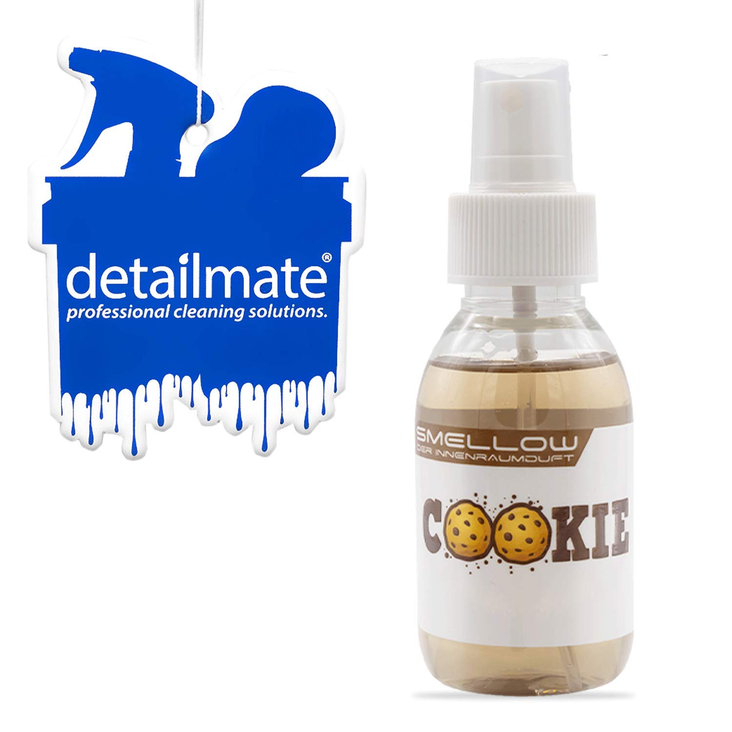 detailmate Duftanhänger geruchslos zum Besprühen + Liquid Elements Smellow - Der Innenraumduft für Dein Fahrzeug - Innenraumduft/Lufterfrischer 100ml - (Cookie) von detailmate