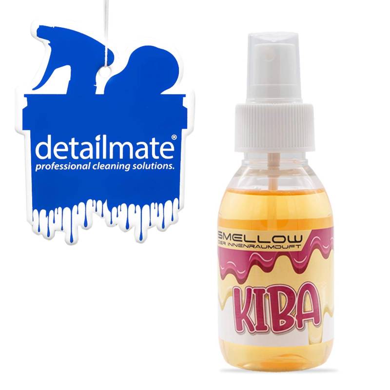 detailmate Duftanhänger geruchslos zum Besprühen + Liquid Elements Smellow - Der Innenraumduft für Dein Fahrzeug - Innenraumduft/Lufterfrischer 100ml - (Kiba) von detailmate