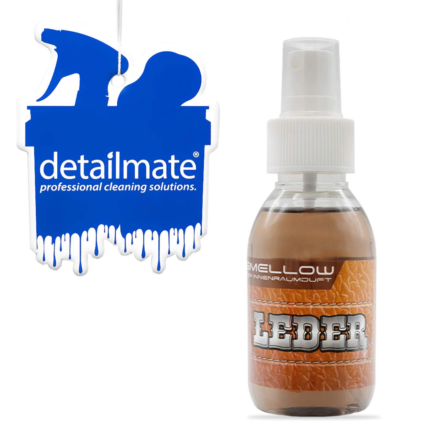 detailmate Duftanhänger geruchslos zum Besprühen + Liquid Elements Smellow - Der Innenraumduft für Dein Fahrzeug - Innenraumduft/Lufterfrischer 100ml - (Leder) von detailmate