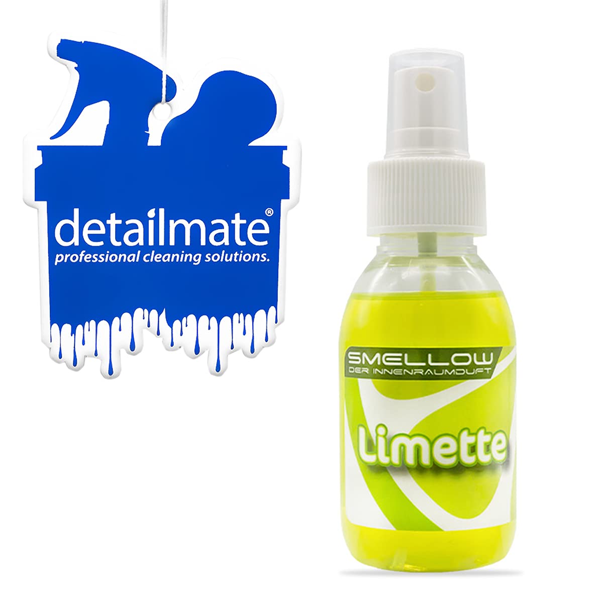 detailmate Duftanhänger geruchslos zum Besprühen + Liquid Elements Smellow - Der Innenraumduft für Dein Fahrzeug - Innenraumduft/Lufterfrischer 100ml - Limette von detailmate