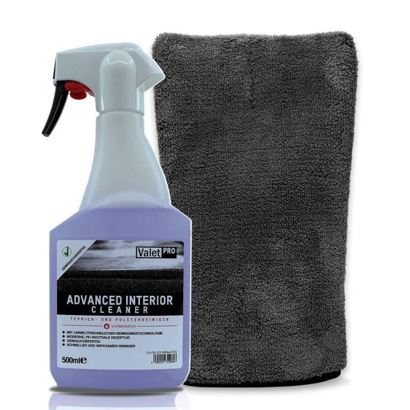 detailmate Innenraumreiniger Set: ValetPRO Advanced Interior Cleaner RTU 500ml Mikrofaser Präzisionshandschuh 1000GSM von detailmate