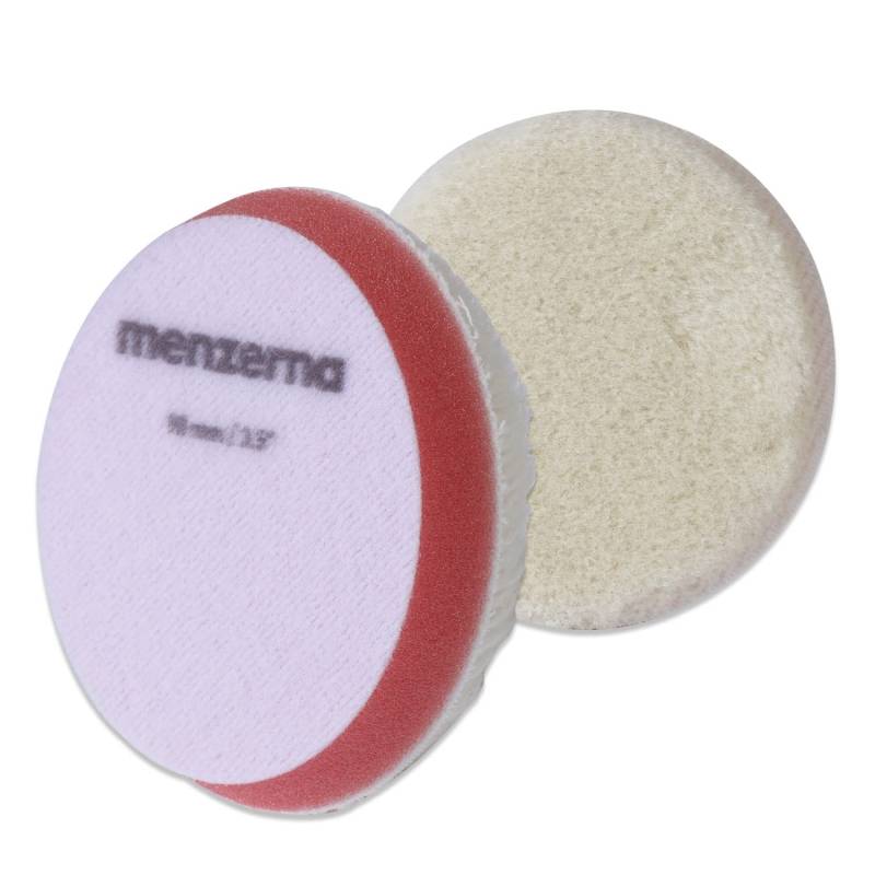 detailmate Menzerna Polier Pad 90mm/3,5" - Premium Orbital Wool Pad: kurzhaariges Lammfell - hochwertiger Velcro - abrasiv - für exztentrische Poliermaschinen geeignet von detailmate