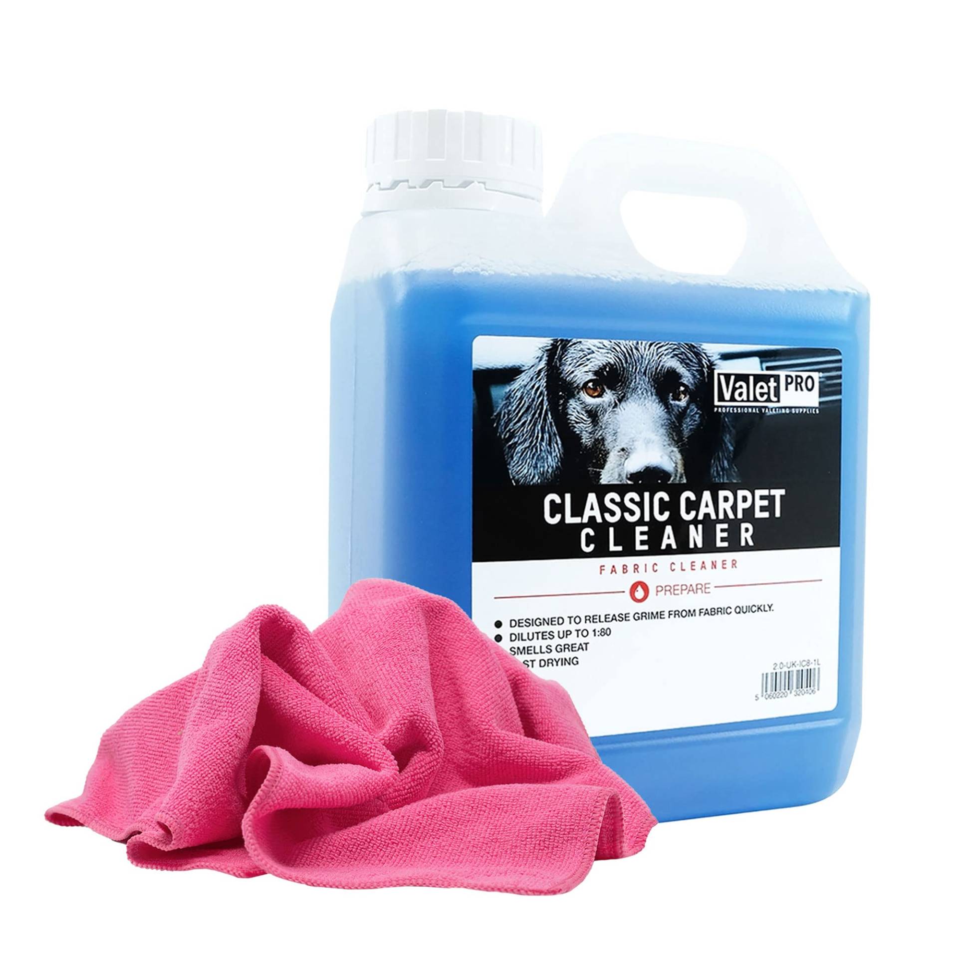 detailmate ValetPro Teppich- und Polsterreiniger Classic Carpet Cleaner + Gratis Mikrofasertuch 40x40cm 1L Kanister von detailmate