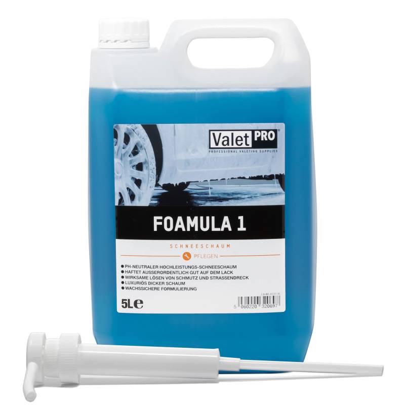 detailmate Vorwäsche Set: ValetPRO Foamula 1 (5L) - Snow Foam + Dispenser Pumpsystem von detailmate