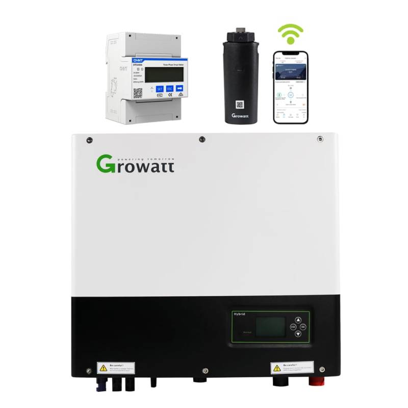 GreenSun Solar 8kW 3PH Hybrid Wechselrichter Growatt SPH8000TL3 BH-UP MIT Wifi und 3 Phasen Smartmeter von deye