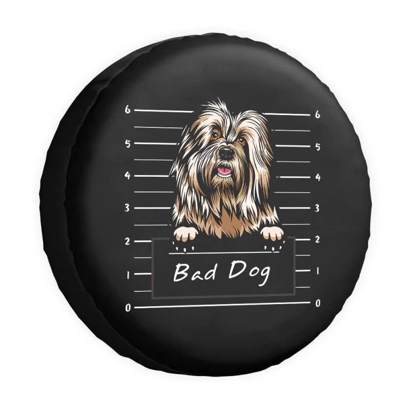 Bad Dog Ersatzreifenabdeckung Old English Sheepdog Cartoon Haustier Tier Radschutz Abdeckungen Wasserdicht 40,6 cm Radabdeckungen Universal für Anhänger, Wohnmobil, SUV, LKW, Camper, Reiseanhänger von dfjdhegj