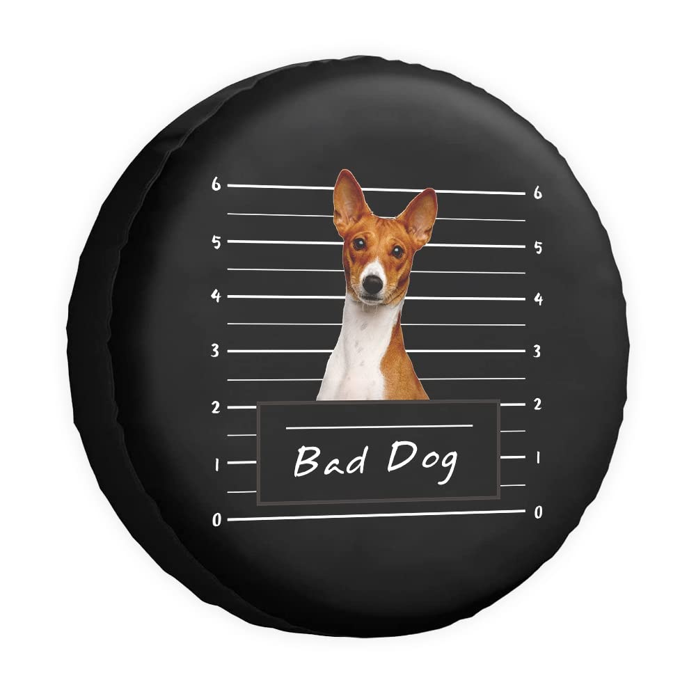 Basenji Hunde-Ersatzreifenabdeckung für Hunde, Haustiere, Tiere, wasserdicht, 38,1 cm (15 Zoll), universell für Anhänger, Wohnmobil, SUV, LKW, Wohnmobil, Reiseanhänger von dfjdhegj