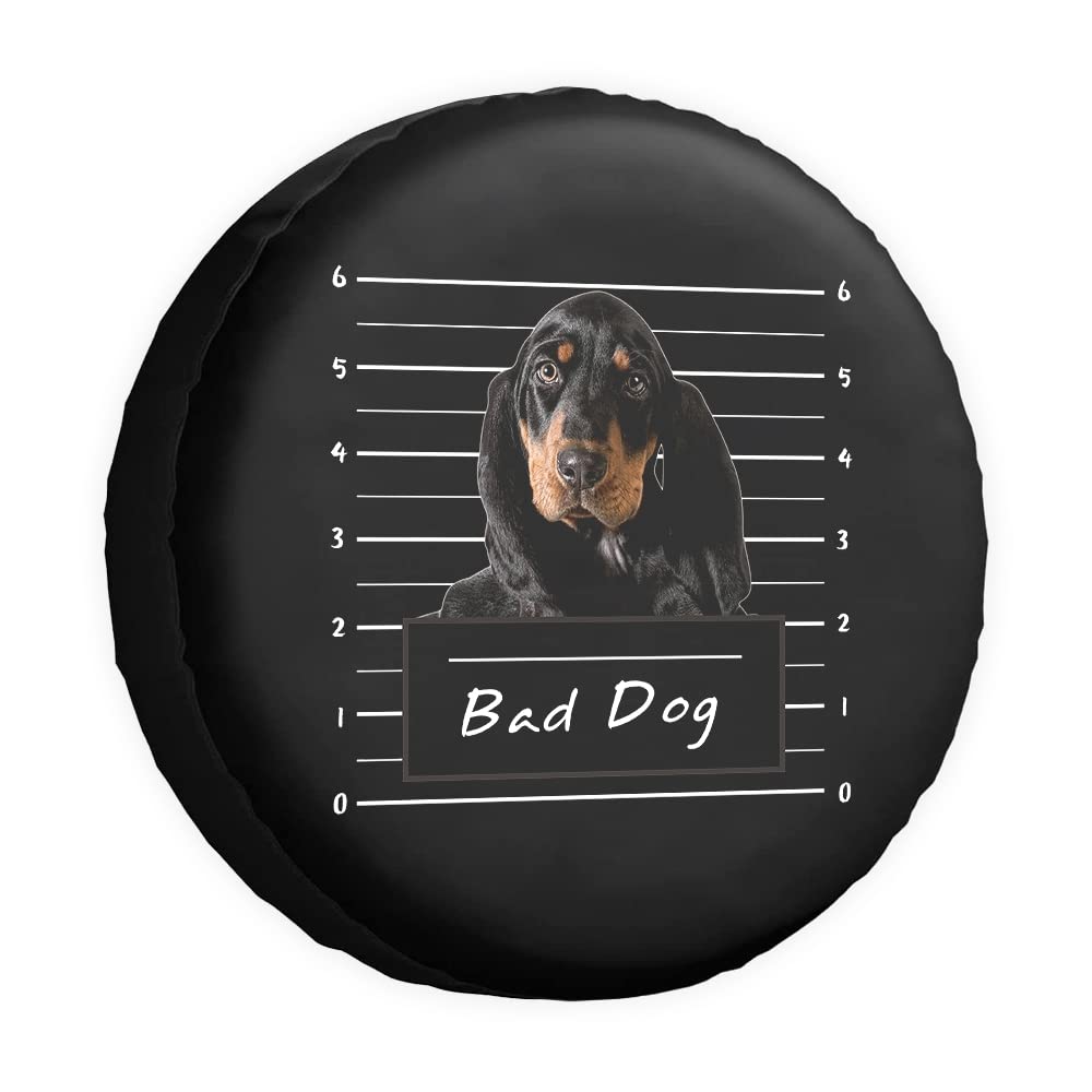 Coonhound Hunde-Ersatzreifenabdeckung für Bad Dog Pet Animal Wheel Protectors Covers Wasserdicht 43,2 cm Radabdeckungen Universal für Anhänger, Wohnmobil, SUV, LKW, Camper, Reiseanhänger von dfjdhegj