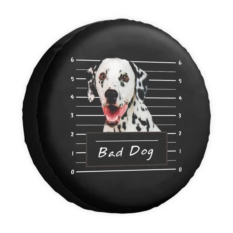 Dalmatiner Hund Ersatzreifenabdeckung Bad Dog Pet Animal Wheel Protectors Covers Wasserdicht 38,1 cm Radabdeckungen Universal für Anhänger, Wohnmobil, SUV, LKW, Camper, Reiseanhänger von dfjdhegj