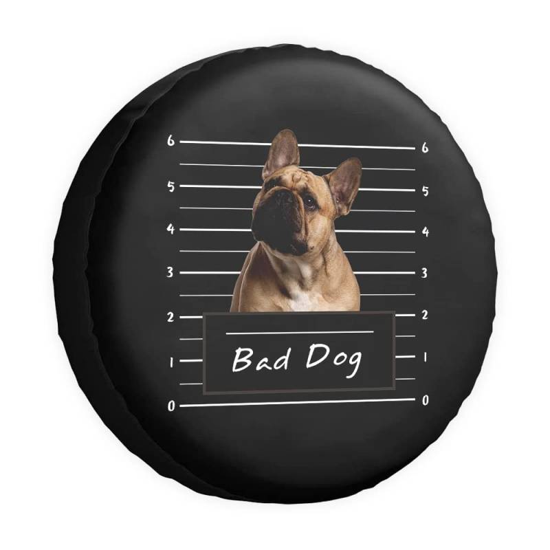 Französische Bulldogge Ersatzreifenabdeckung Bad Dog Pet Animal Wheel Protectors Covers Wasserdicht 40,6 cm Radabdeckungen Universal für Anhänger, Wohnmobil, SUV, LKW, Camper, Reiseanhänger von dfjdhegj