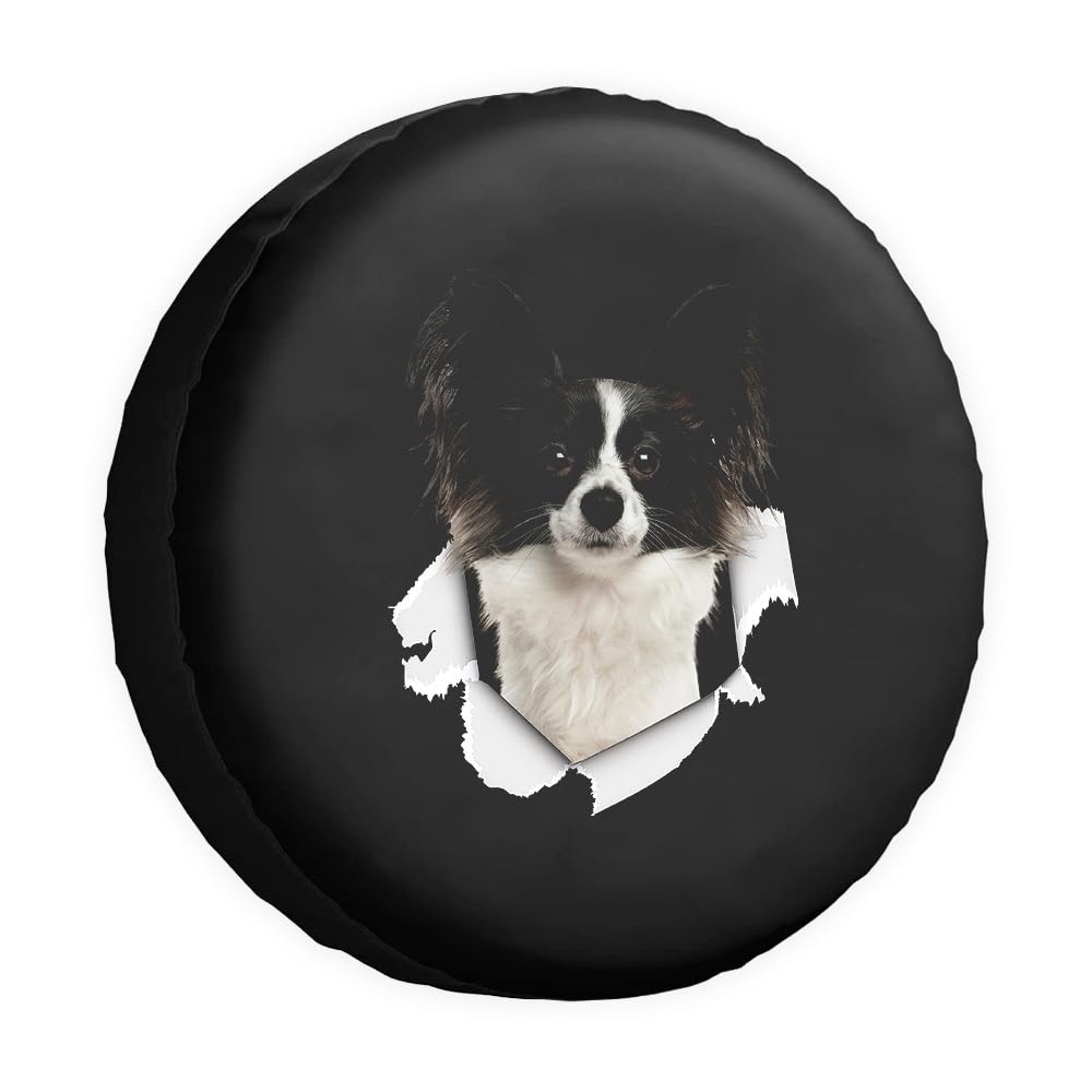 Funny Dog Spare Tire Cover Tear Paper Pet Lover Wheel Protectors Covers 16 Inch Universal for Trailer RV SUV Truck Camper Travel Trailers von dfjdhegj