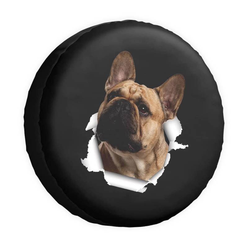 Funny Pet Spare Tire Cover French Bulldog Dog Tear Paper Wheel Protectors CoversProof 16 Inch Wheel Covers Universal for Trailer RV SUV Truck Camper Travel Trailers von dfjdhegj