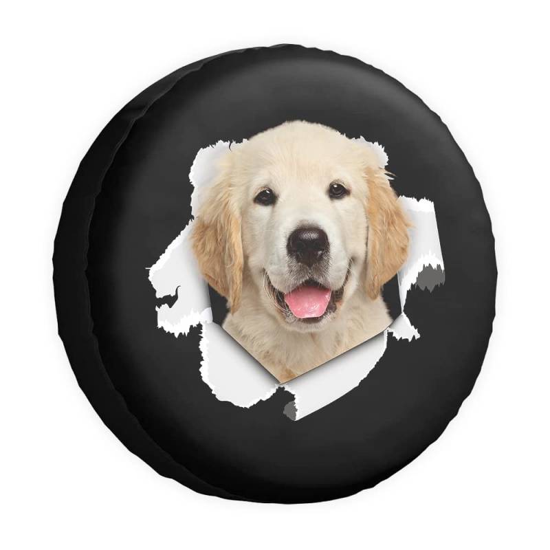 Funny Pet Spare Tire Cover Retriever Dog Tear Paper Wheel Protectors CoversProof 16 Inch Wheel Covers Universal for Trailer RV SUV Truck Camper Travel Trailers von dfjdhegj