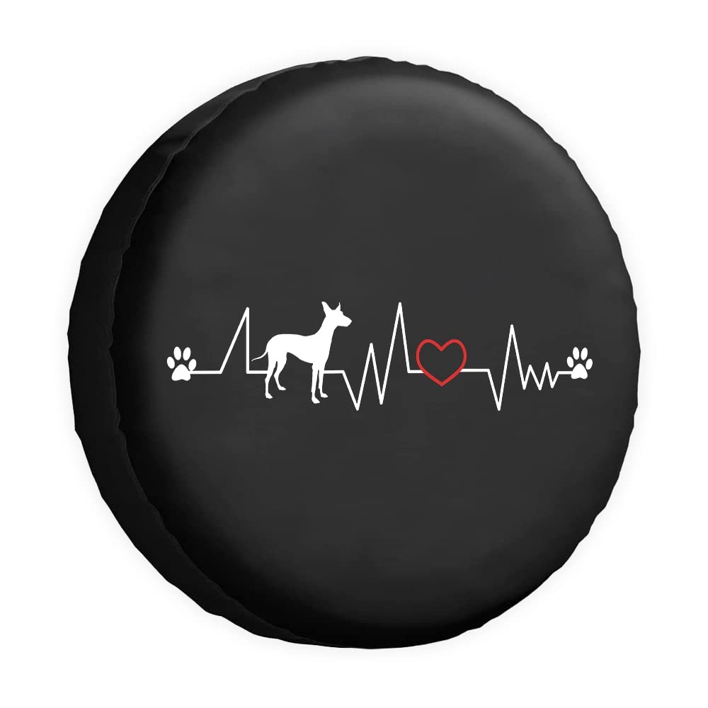 Hunde-Silhouette, Ersatzreifenabdeckung, Pharao, Hound Heartbeat Elektrokardiogramm, Radschutz, Abdeckungen, 40,6 cm, universell für Anhänger, Wohnmobil, SUV, LKW, Wohnmobil, Reiseanhänger von dfjdhegj