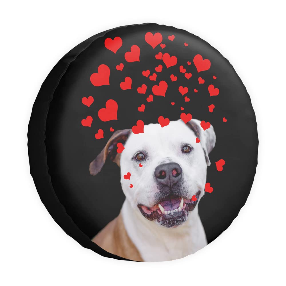 Love Hearts Ersatzreifenabdeckung, Hund, schöne Radschoner, 38,1 cm (15 Zoll), universell für Anhänger, Wohnmobil, SUV, LKW, Wohnmobil, Reiseanhänger von dfjdhegj