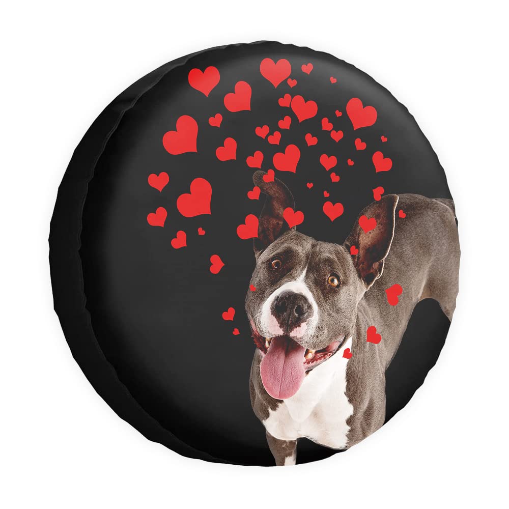 Love Hearts Ersatzreifenabdeckung, Hunde-Schönheit, Radschutzhüllen, 35,6 cm (14 Zoll), universell für Anhänger, Wohnmobil, SUV, LKW, Wohnmobil, Reiseanhänger von dfjdhegj