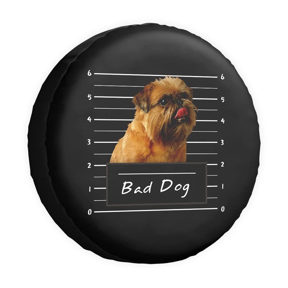 Lovely Brussels Griffon Hund Ersatzreifenabdeckung Bad Dog Pet Animal Radschutz Abdeckungen Wasserdicht 38,1 cm Radabdeckungen Universal für Anhänger, Wohnmobil, SUV, LKW, Wohnmobil Reiseanhänger von dfjdhegj