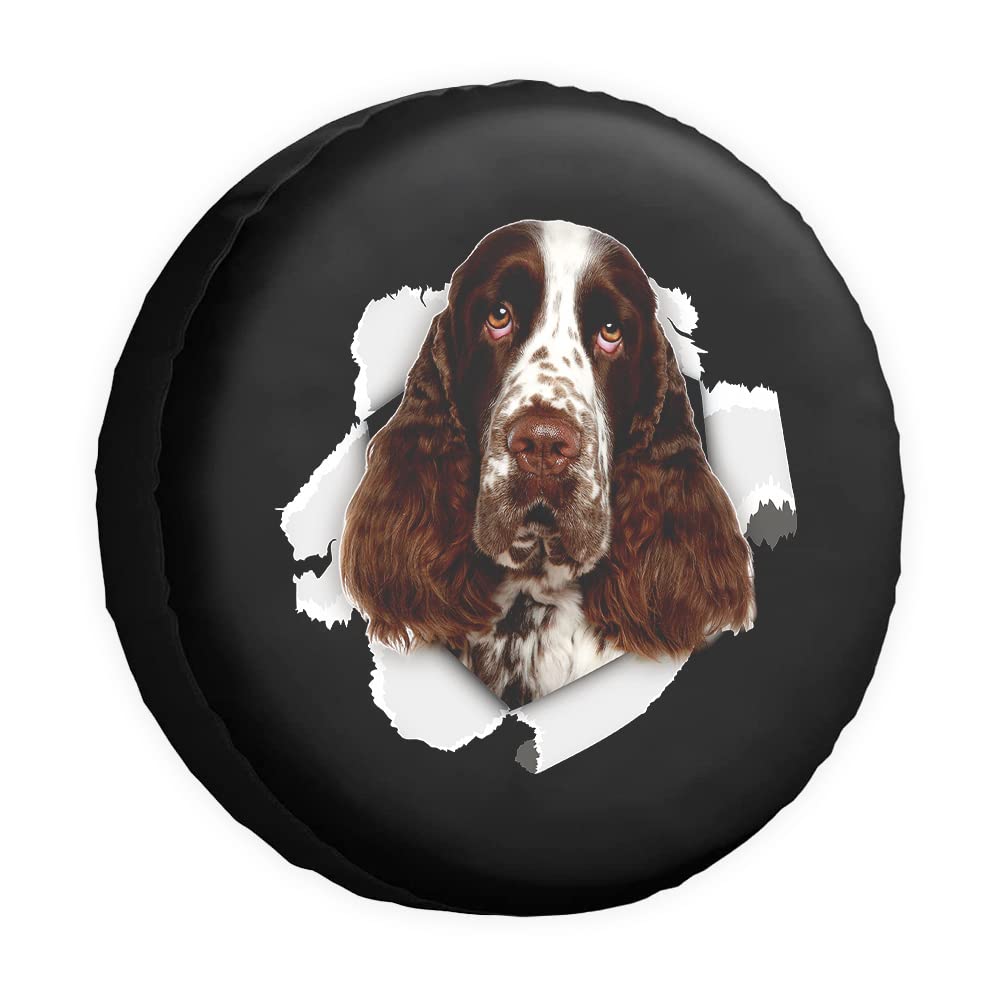 Lustige Haustier-Ersatzreifenabdeckung, englischer Springer-Spaniel-Hund, reißfest, 35,6 cm Radabdeckungen, universell für Anhänger, Wohnmobil, SUV, LKW, Wohnmobil, Reiseanhänger von dfjdhegj