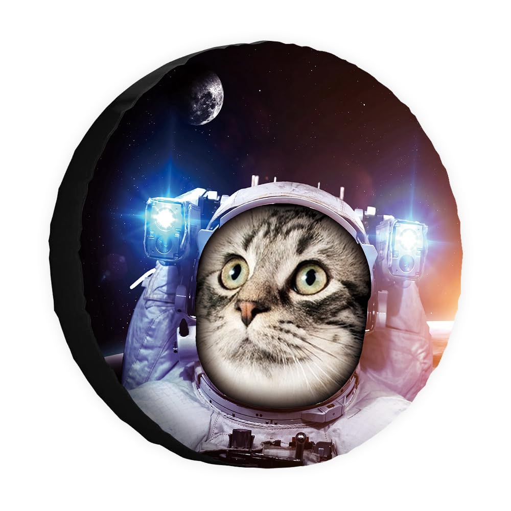 Space Dog Ersatzreifenabdeckung, American Curl Astronaut, Haustier-Radschutz, 43,2 cm, universell für Anhänger, Wohnmobil, SUV, LKW, Wohnmobil, Reiseanhänger von dfjdhegj