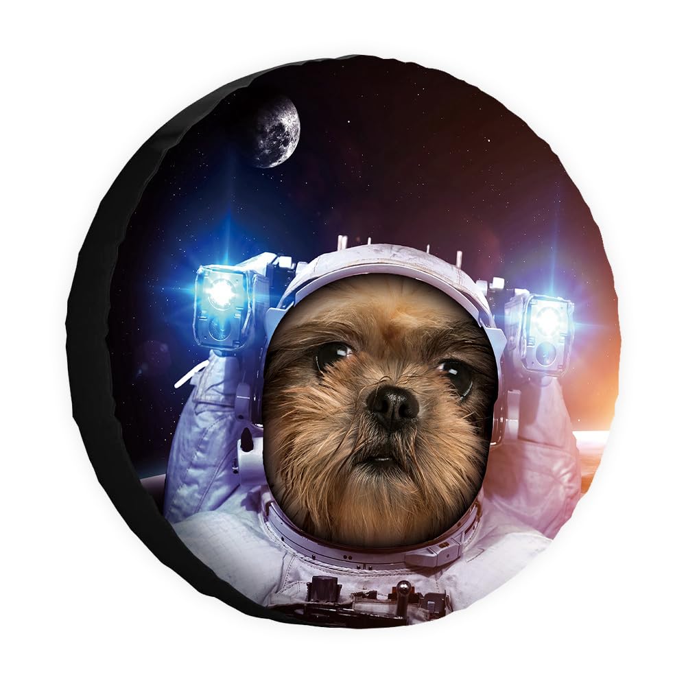 Space Dog Ersatzreifenabdeckung, Shih Tzu Astronaut, Haustier-Radschutz, 38,1 cm, universell für Anhänger, Wohnmobil, SUV, LKW, Wohnmobil, Reiseanhänger von dfjdhegj