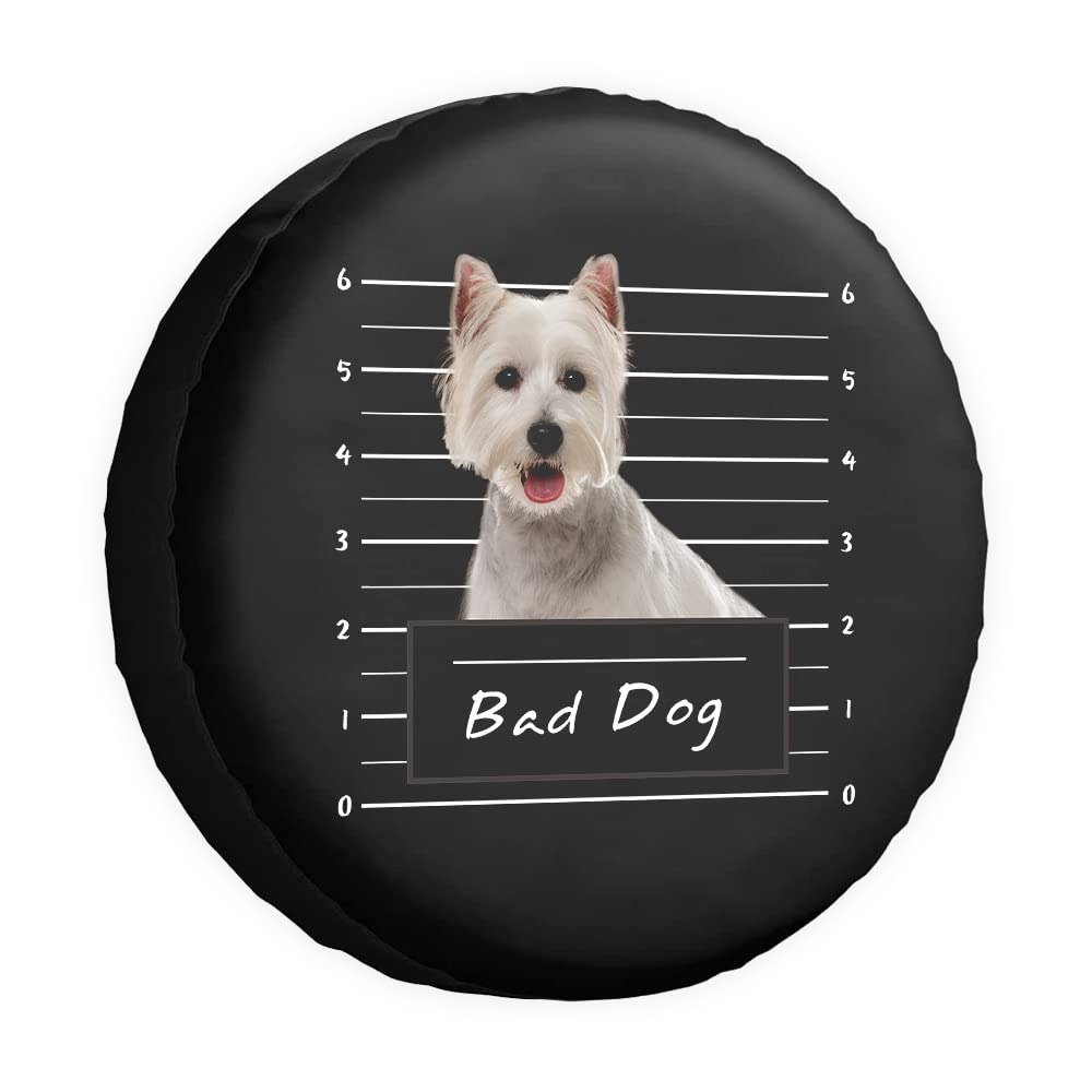 Westie Hunde-Ersatzreifenabdeckung für Haustiere, wasserdicht, 35,6 cm (14 Zoll), universell für Anhänger, Wohnmobil, SUV, LKW, Wohnmobil, Reiseanhänger von dfjdhegj