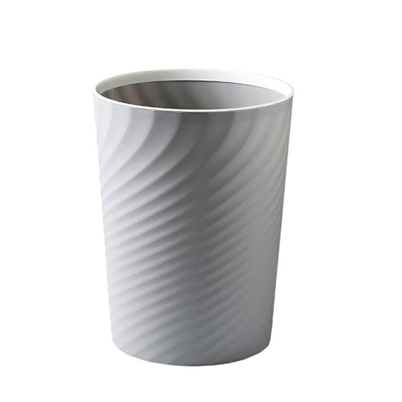 dijiusidy Nordic Stil Kunststoff Mülleimer Papierkorb Runde Müll Container Korb Große kapazität Schlafzimmer Wc Büros Schlafsaal, Grau, 8L von dijiusidy