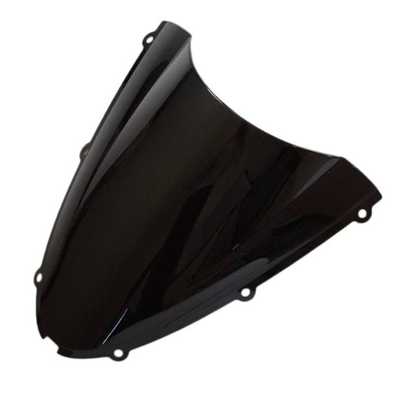 Motorrad-Windschutzscheibe, Motorrad, schwarz, ABS, Doppelblasen-Windschutzscheibe, passend für Kawasaki Ninja ZX6R ZX636 2005–2008 636 05–08 von djhyfbdhgfcbgdxas